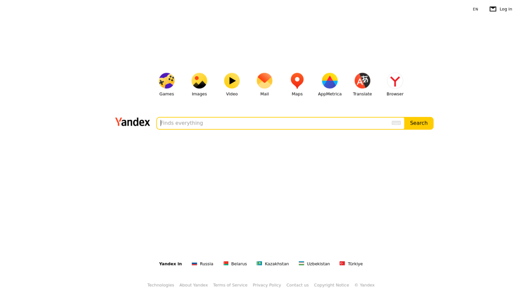 Yandex - 俄罗斯最大的搜索引擎